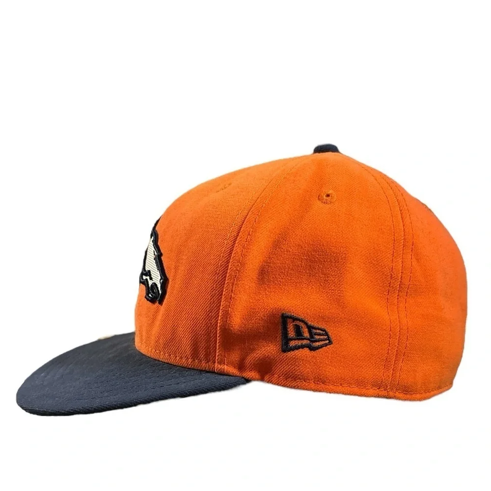 New Era 59Fifty Denver Broncos Fitted‎ Hat Orange and Navy Blue Size 7 1/4